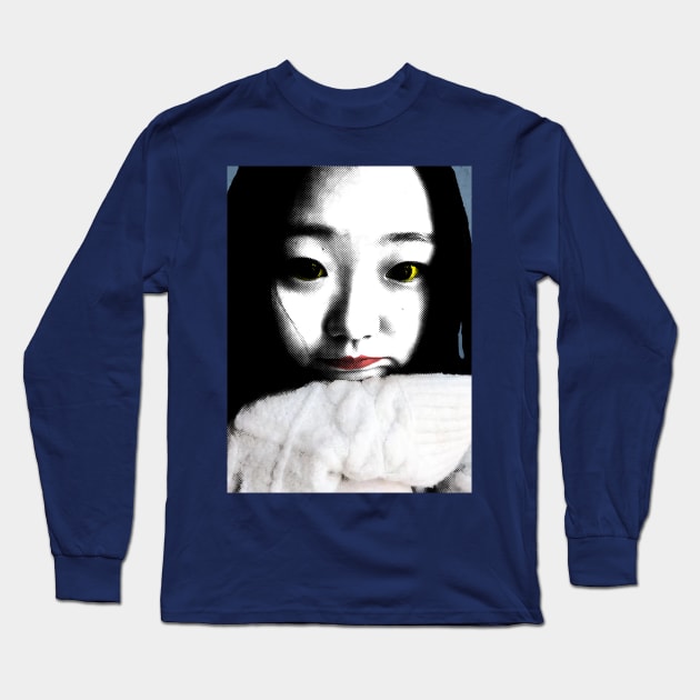 BEAUTIFUL FUNNY ASIAN GIRL POP ART COLOR Long Sleeve T-Shirt by NYWA-ART-PROJECT